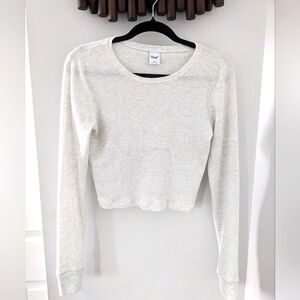 TNA Aritzia White Crop long sleeve tee - NWOT